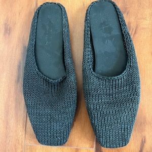St. Agni Black Braided Leather Loafers